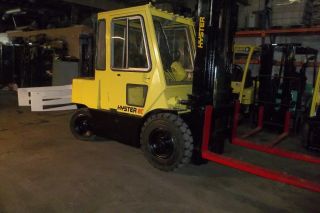 Hyster H 80 Solid Pneumatic Forklift Triple Mast Gasoline Gas photo