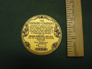 Vintage Foxboro Company Seal Advertising Tag Sign Plaque photo