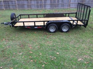 16 ' Tandem Axle Utility Trailer W/ Gate Financing Available photo