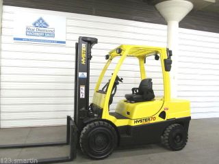 2008 ' Hyster H70ft,  7,  000 Diesel Pneumatic Tire Forklift,  3 Stage,  H80ft H60ft photo