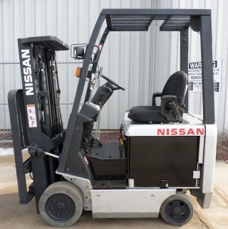 Nissan Model Ck1b1l18s (2008) 3500lbs Capacity Great 4 Wheel Electric Forklift photo