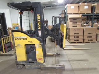 Hyster Forklift Electric Stand Up N35zr - 14.  5 Narrow Aisle 36v Truck W/battery photo