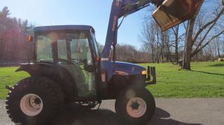 2003 Holland Tn55 50hp 4x4 Utility Tractor W/ Cab Loader Heat A/c 1950 Hours photo