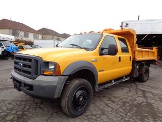 2005 Ford F450 4x4 Crew Cab Dump Truck With Plow photo