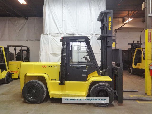 2005 Hyster H155xl 15500lb Dual Drive Pneumatic Forklift Diesel Lift Truck Cab Forklifts photo