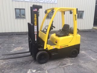 2011 Hyster 50 Forklift 3 Stage Fork Truck Hilo Hi Lo photo
