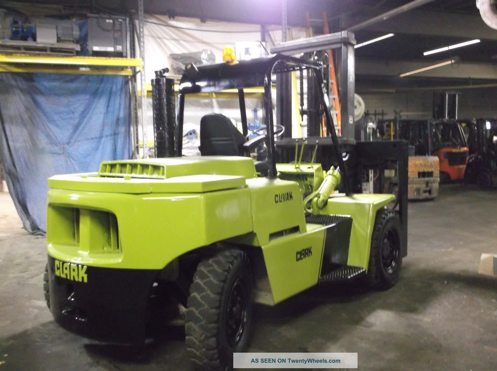 Clark 10,  000 Lb Pneumatic Dual Drive Diesel Forklift With Side Shift Forklifts photo