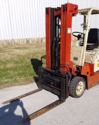 Nissan 4000lb,  36v Electric Forklift W/ Fork Spreader photo