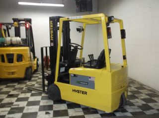 Hyster Electric Forklift 3500 Lbs 3 - Wheel Triple Mast,  Side Shift photo