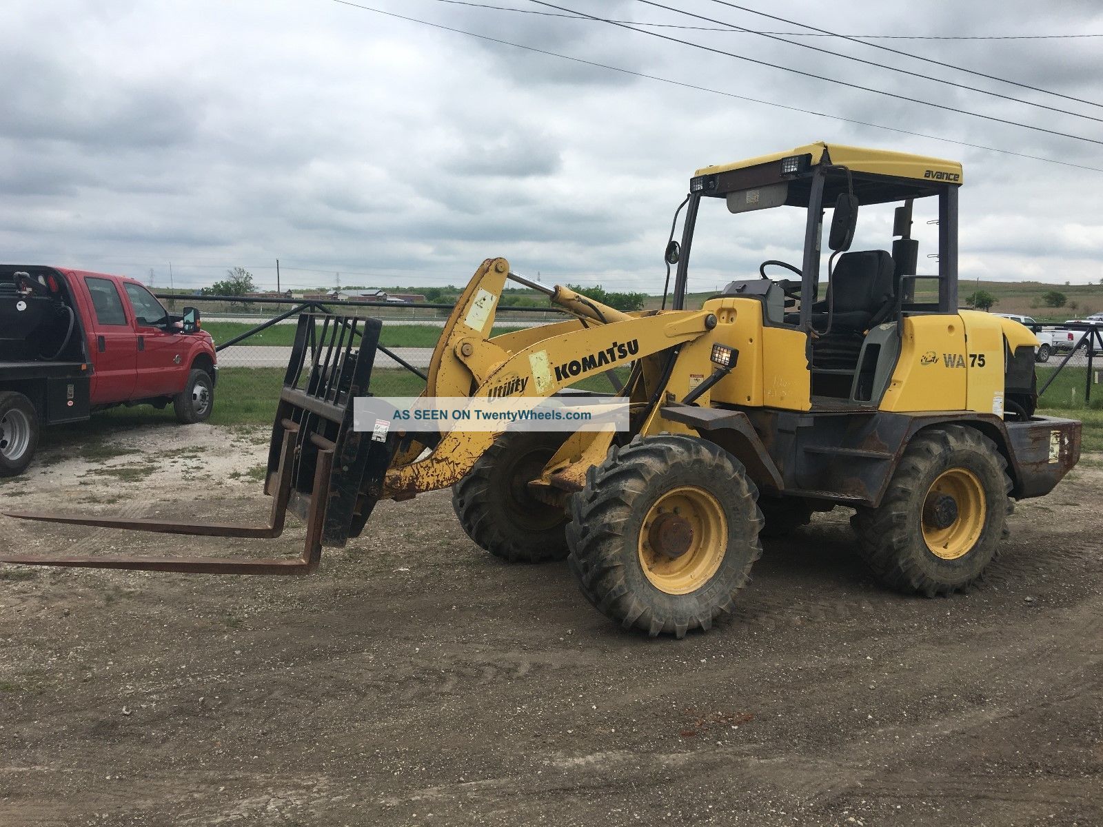 Komatsu Wheel Loader Wa75 3 Diesel 4x4 Forks Auxiliary Hydraulics