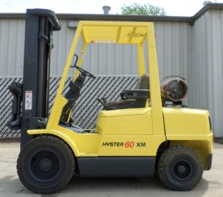 Hyster Model H60xm (1995) 6000lbs Capacity Great Lpg Pneumatic Tires Forklift photo