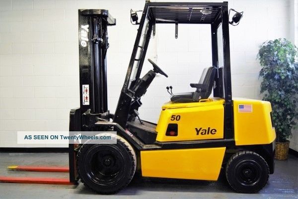 Yale Gdp050 Pneumatic Diesel Forklift Lift Truck Hi/lo Video Included In Ad Forklifts photo