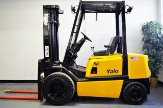 Yale Gdp050 Pneumatic Diesel Forklift Lift Truck Hi/lo Video Included In Ad photo