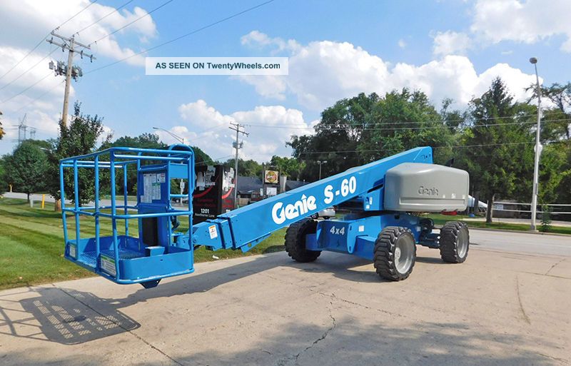 2007 Genie S60 500lb Pneumatic Boom Lift Diesel Lift Truck Man Lift 4x4 Forklifts photo