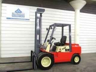 Nissan 6,  000 Diesel Pneumatic Tire Forklift,  Tall 3 Stage,  S/s,  8fgu30 photo