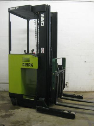 Clark Electric Forklift - Reach Truck - Npr17 - 3500 - Side Shift - 95/210 Mast photo