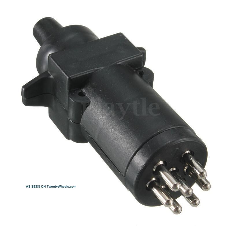 7 Pin Trailer Plug Plastic Trailer Light Connector Small Male Round