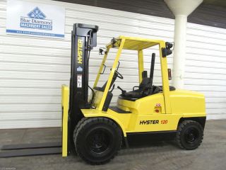 Hyster H120xm,  12,  000 Diesel Pneumatic Tire Forklift,  3 Stage,  S/s,  1108 Hours photo