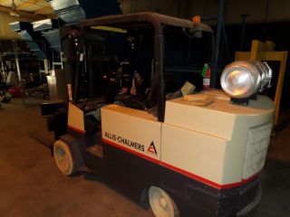 Allis Chalmers Acc120r Solid Dual Front Tire Triple Mast Forklift photo