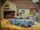 Coca Cola John Deere Gas Station 1955 Chevy Pam Renfroe Tapestry Afghan Tractors photo 1