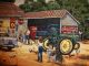 Coca Cola John Deere Gas Station 1955 Chevy Pam Renfroe Tapestry Afghan Tractors photo 3