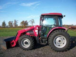 2010 Mahindra 8560 W/ 284 Front Loader,  4wd,  Cab/heat/air,  Shuttle Shift,  729hrs photo