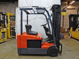 2007 Toyota 7fbeu18 3500lb Cushion Forklift 36v Electric Lift Truck Hi Lo 83/189 photo