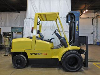 2003 Hyster H100xm 10000lb Dual Drive Pneumatic Forklift Diesel Lift Truck Hi Lo photo