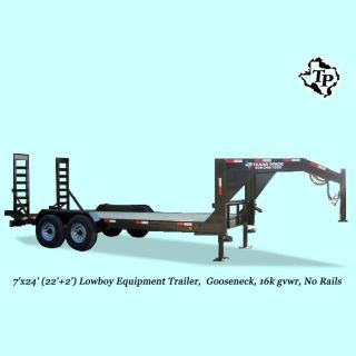 7’x24’ (22’ Deck + 2’ Dovetail) 16k Gvwr Gooseneck Lowboy Equipment Trailer photo