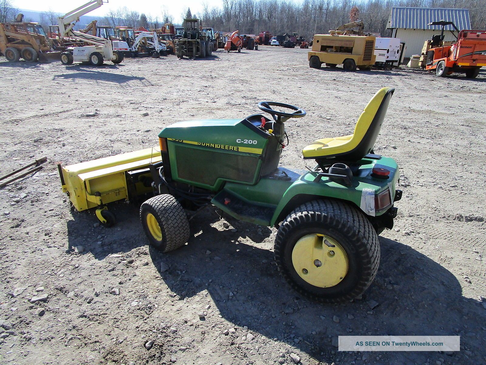 John Deere 455 Garden Tractor W/ Broom Runs Exc.  Video Diesel Lawnmower Tractors photo