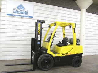2008 ' Hyster H60ft,  6,  000 Pneumatic Tire Forklift,  3 Stage,  S/s,  H50ft Glp060 photo
