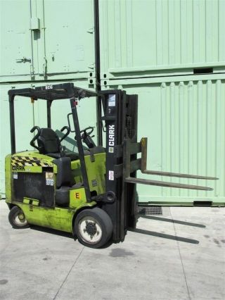 5,  000 Lb Capacity Clark Model Ecg Electric Forklift 36 Volt 187 