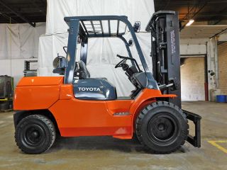 2010 Toyota 7fgu45 10000lb Solid Pneumatic Forklift Lpg Lift Truck Hi Lo 92/187 photo