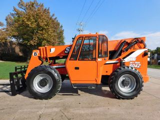 2007 Skytrak 8042 8000lb Pneumatic Forklift Diesel Lift Truck Cab W/ Heat 4x4x4 photo