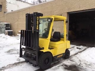 2002 Hyster Pneumatic Forklift 5000 Lb Capacity Triple Mast Side Shift photo