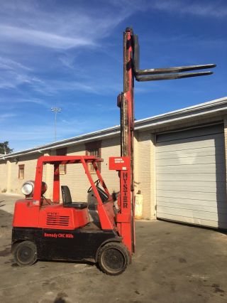 Forklift - Hyster 10,  000 Lb.  Fork Lift With High Reach And Long Forks. photo