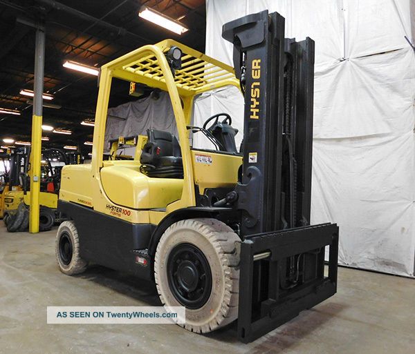 2013 Hyster H100ft 10000lb Solid Pneumatic Forklift Diesel Lift Truck Hi Lo
