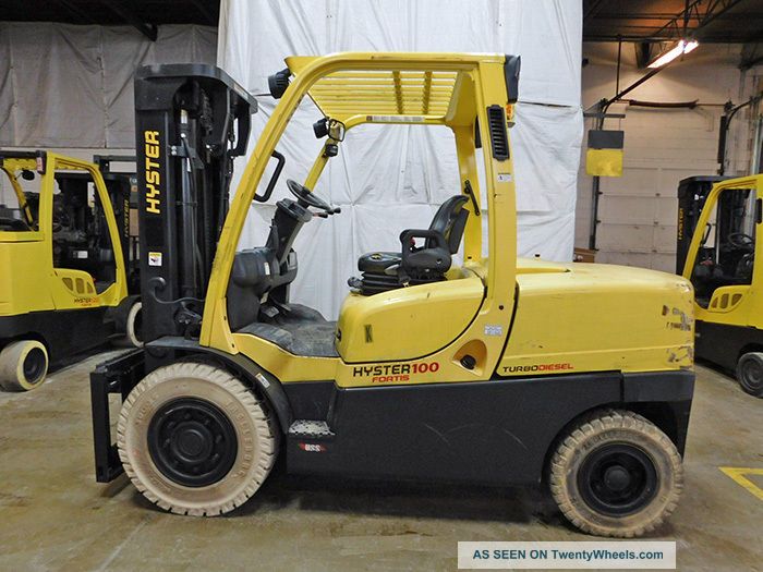 2013 Hyster H100ft 10000lb Solid Pneumatic Forklift Diesel Lift Truck Hi Lo