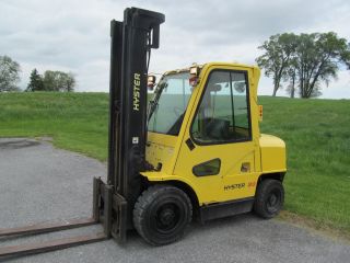 2001 Hyster H80xm 8,  000 Pneumatic Tire Forklift,  Gas,  Cab,  Sideshift Glp080 photo