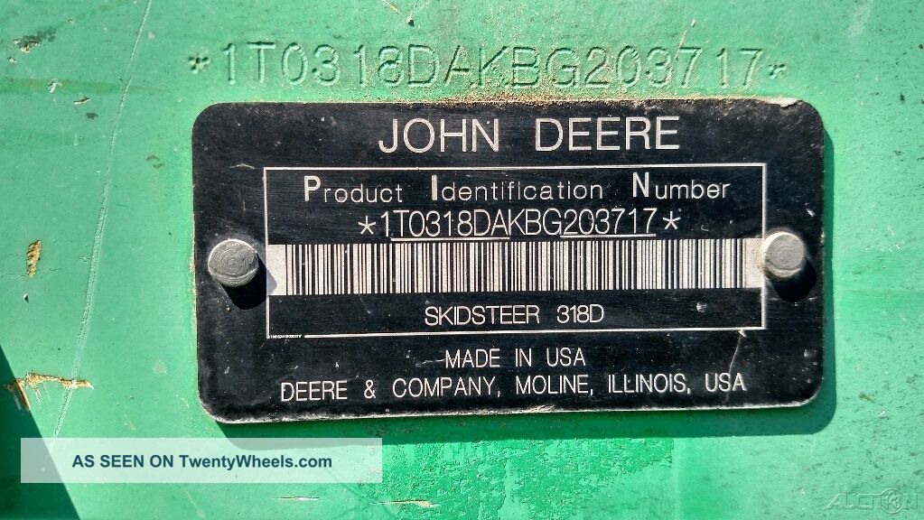 2011 John Deere 318d 318 Skid Steer Solid Tire Hand Foot Controls
