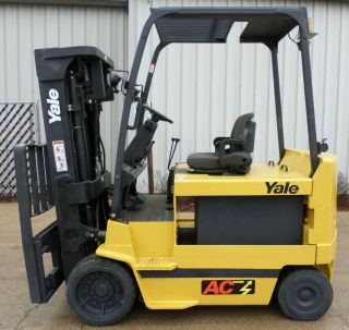 Yale Model Erc080hh (2007) 8000lb Capacity Great 4 Wheel Electric Forklift photo